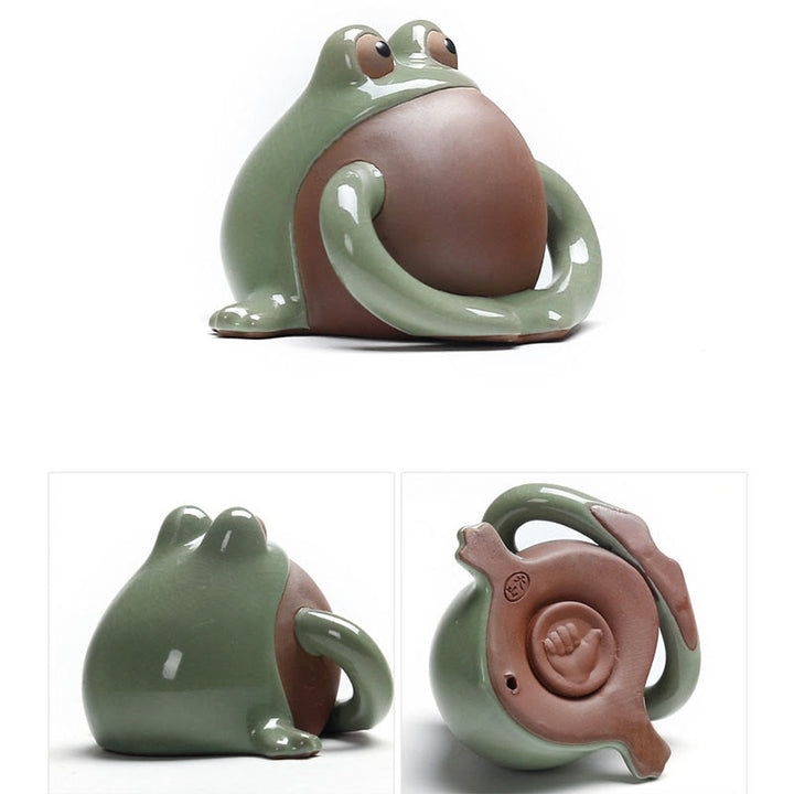 Figurine de grenouille porte-bonheur en céramique pour animal de compagnie, Buddha Stones FengShui, richesse, décoration - image 9