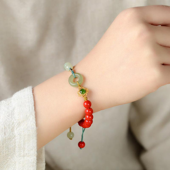 Bracelet de bénédiction en jade cinabre naturel