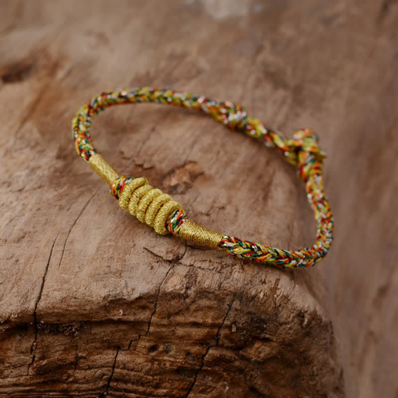 Bracelet tressé de protection de nœud King Kong coloré fait main en Buddha Stones
