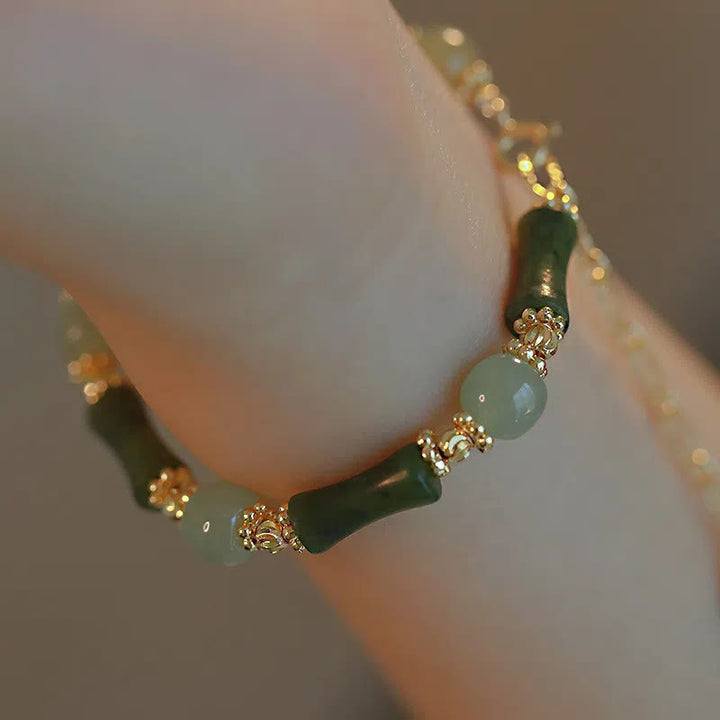 Bracelet chaîne porte-bonheur en bambou avec Buddha Stones