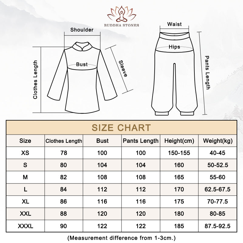 Ensemble de vêtements unisexe 3 pièces pour peinture à l'encre, méditation, prière, spirituel, zen, tai-chi, qigong