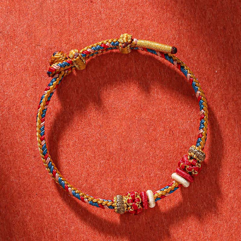 Bracelet tressé porte-bonheur Dunhuang fait main en Buddha Stones