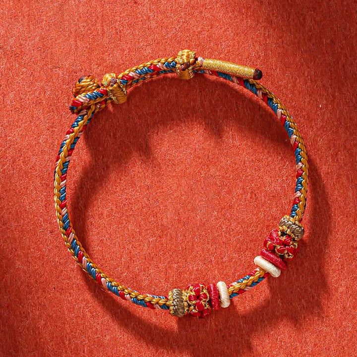Bracelet tressé porte-bonheur Dunhuang fait main en Buddha Stones