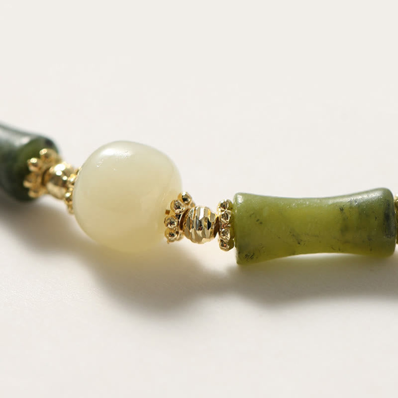 Bracelet chaîne porte-bonheur en bambou avec Buddha Stones