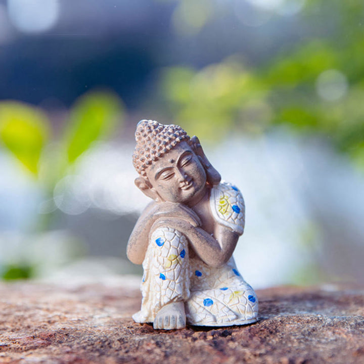 Statue de Bouddha Zen en Méditation Sérénité Figurine en Résine Décoration de la Maison