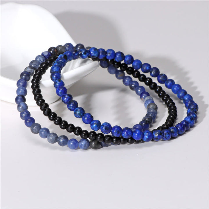 Bracelet spirituel de paix intérieure en pierre de cristal naturel 3 pièces Buddha Stones