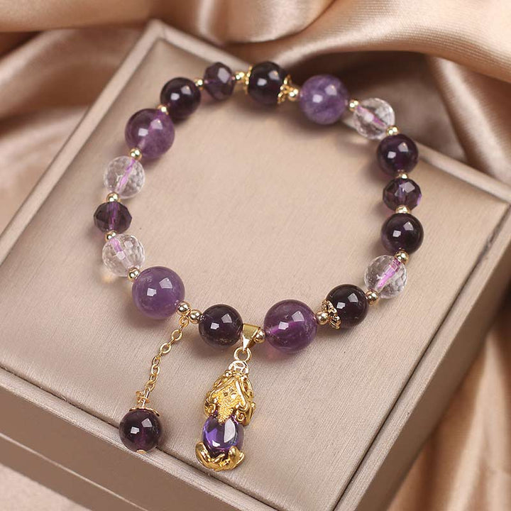 Bracelet de guérison PiXiu en améthyste naturelle Buddha Stones