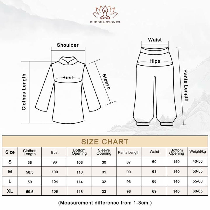 Ensemble de vêtements en mousseline de soie pour femme Buddha Stones et prière rétro, méditation spirituelle zen