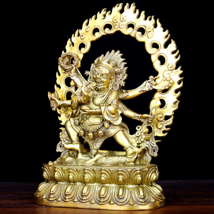 Statue de Bouddha en cuivre de la compassion de Mahakala du Tibet