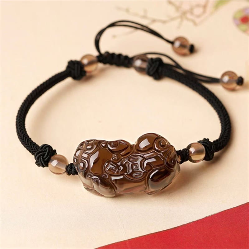 Bracelet de richesse en obsidienne naturelle, améthyste, citrine, PiXiu Cooper