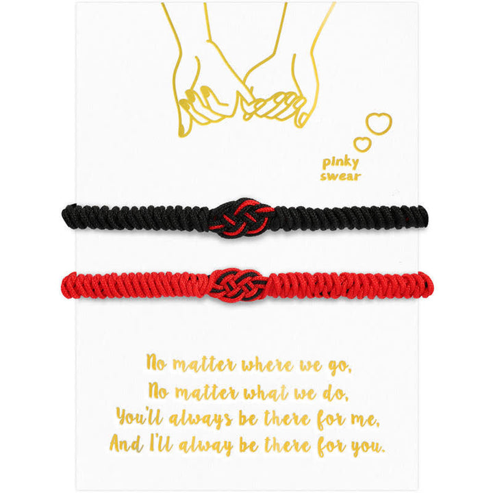 Bracelet tibétain en corde avec protection et nœud chinois porte-bonheur, lot de 2 Buddha Stones