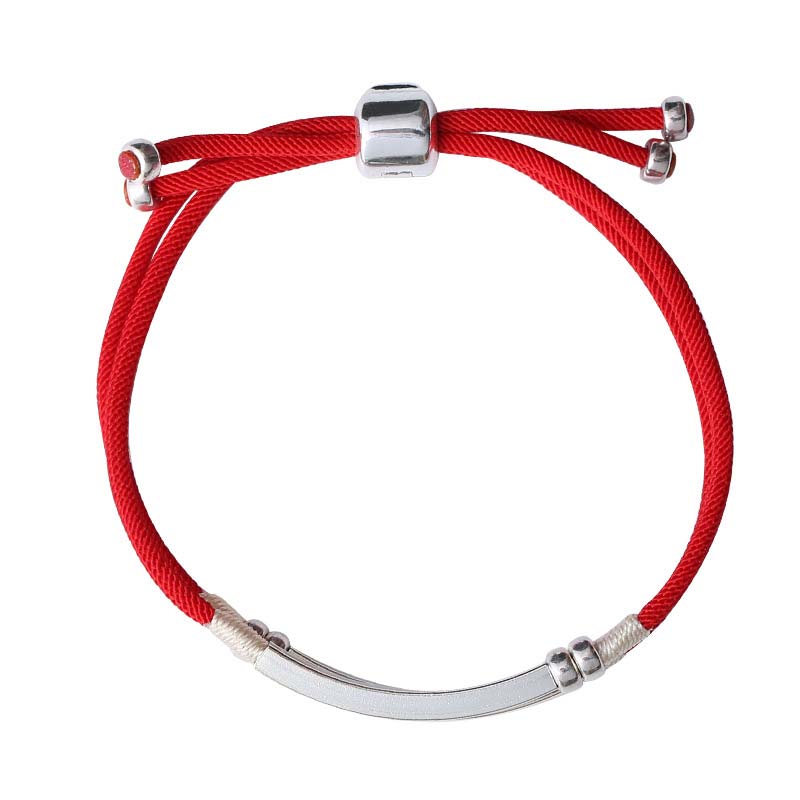 Bracelet tressé en argent sterling 925 avec cordon rouge et Buddha Stones