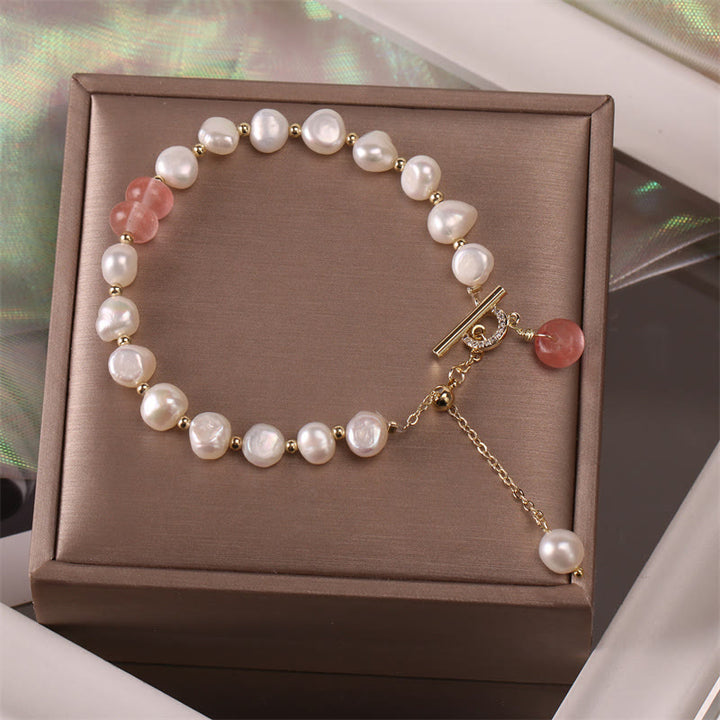 Bracelet de guérison en perles de quartz vert fraise avec Buddha Stones