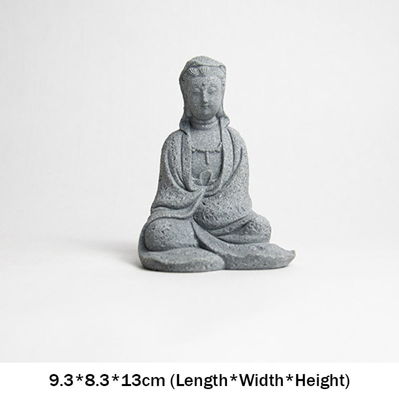 Buddha Stones Statue d'Avalokitesvara Bénédiction Décoration de la maison - 9,3 x 8,3 x 13 cm - image 8