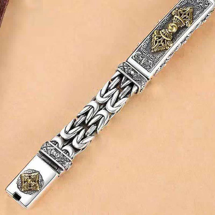 Bracelet d'équilibre en cuivre tressé torsadé Vajra Dorje Buddha Stones