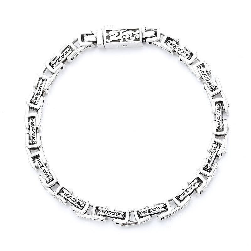 Bracelet porte-bonheur en cuivre gravé Buddha Stones et dragon Om Mani Padme Hum