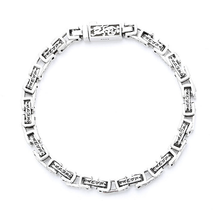 Bracelet porte-bonheur en cuivre gravé Buddha Stones et dragon Om Mani Padme Hum