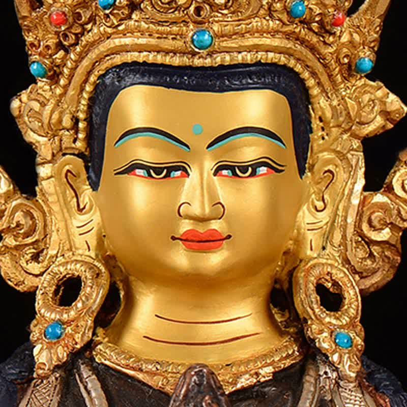 Statue décorative en cuivre de protection à quatre bras du Bodhisattva Chenrezig Avalokitesvara - image 9