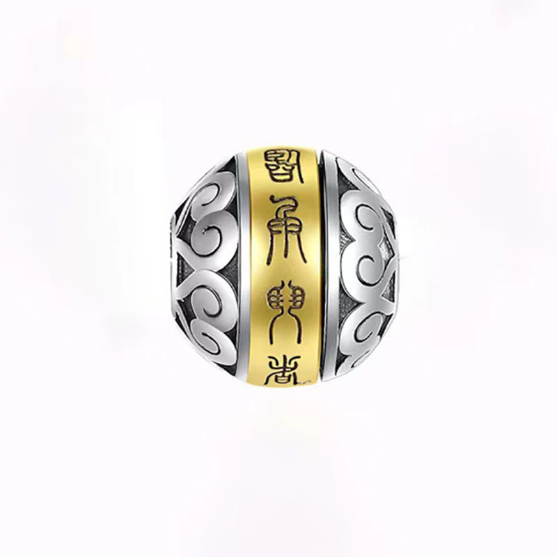 Collier pendentif rotatif en amulette gravée avec mantra taoïste à neuf caractères de Buddha Stones