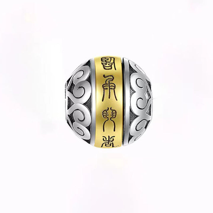 Collier pendentif rotatif en amulette gravée avec mantra taoïste à neuf caractères de Buddha Stones