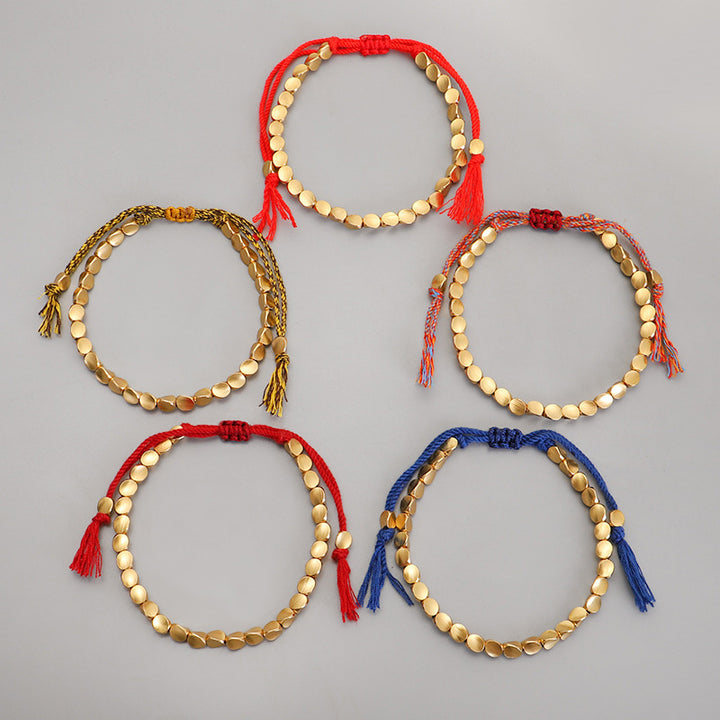 Bracelet porte-bonheur tibétain en perles de cuivre et Buddha Stones - image 11