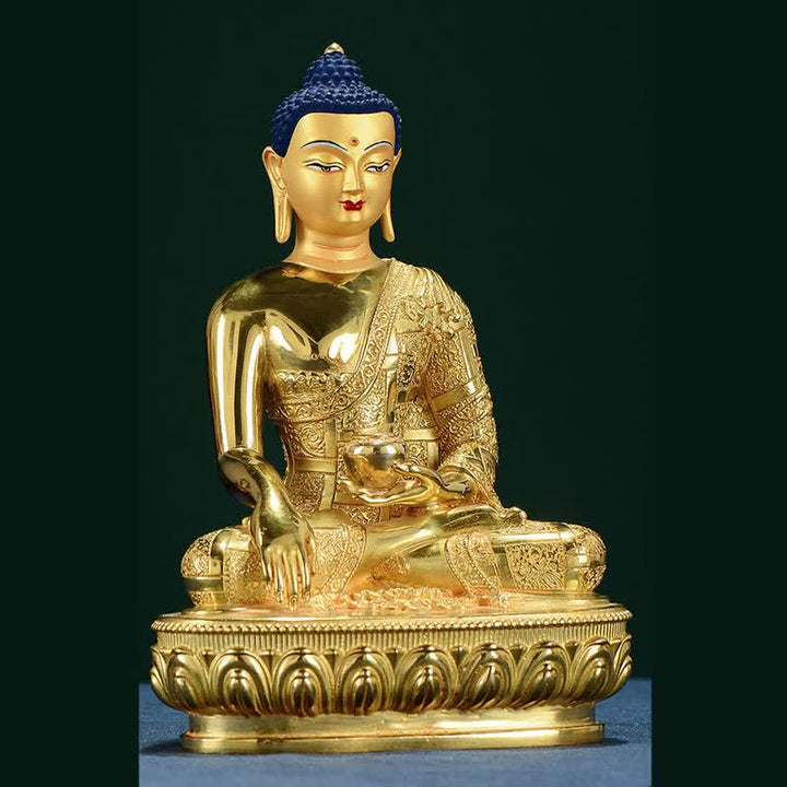 Statue en cuivre de l'illumination de Bouddha Shakyamuni, décoration pour la maison - image 1