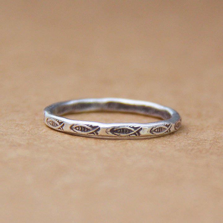 Bague porte-bonheur en argent sterling 925 Buddha Stones et poisson Koi - image 4