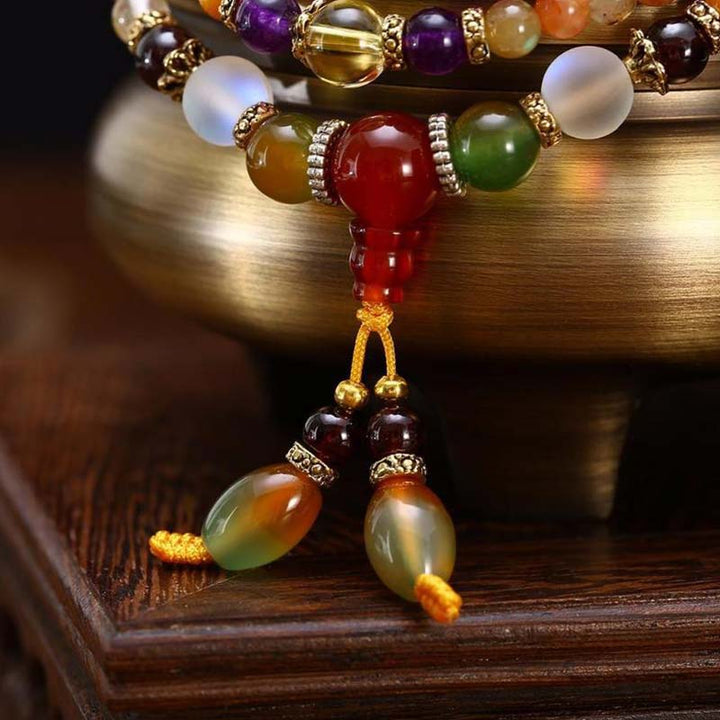 Bracelet Mala de guérison en 108 quartz de Buddha Stones