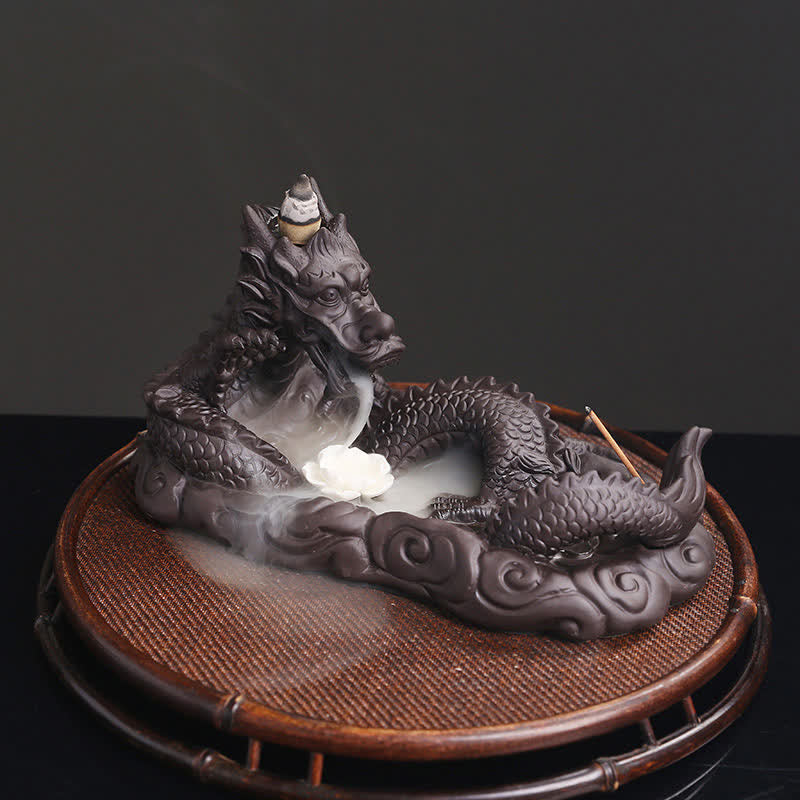 Brûleur d'encens de protection de fleur de dragon jouant à la balle