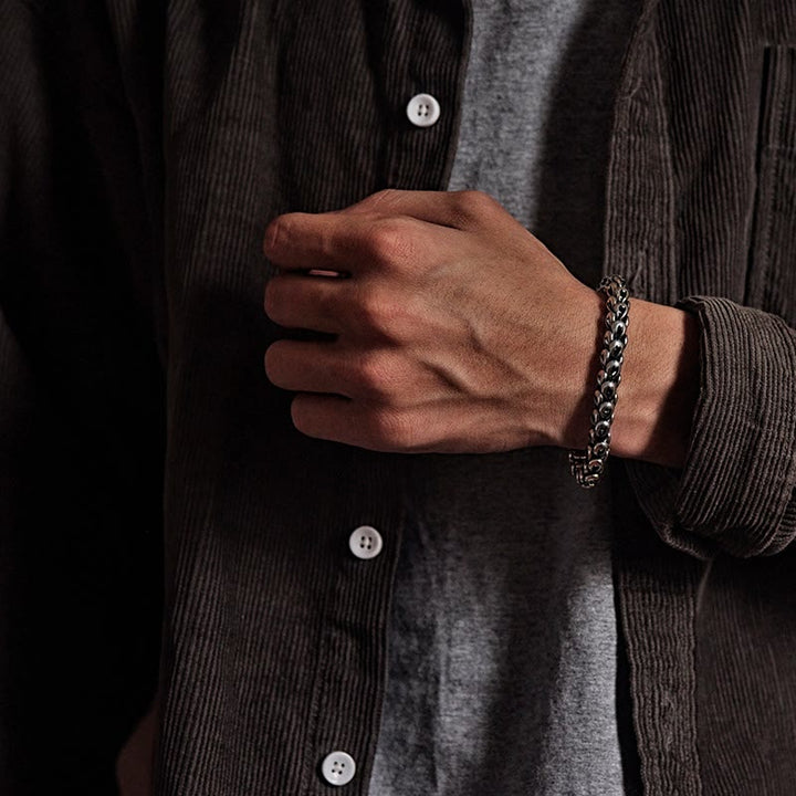 Bracelet de force et de succès à motif d'écailles de dragon rétro Buddha Stones