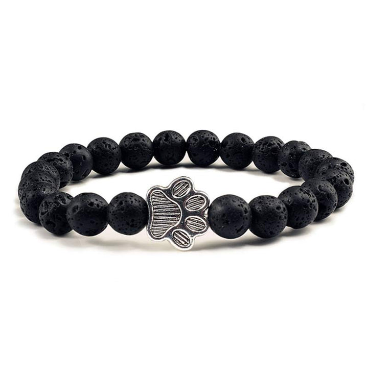 Buddha Stones Bracelet en pierre « Sauvez un chien » - Lave noire - image 4