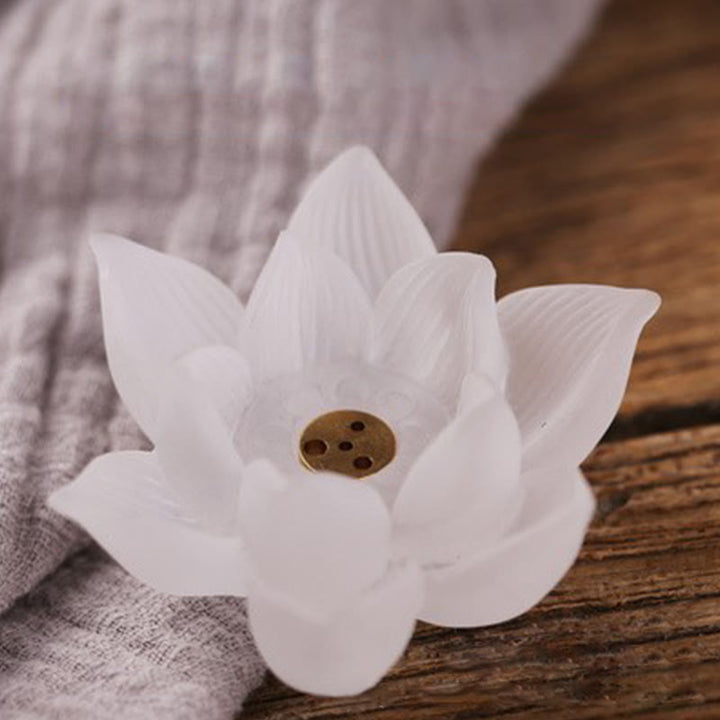 Brûle-encens en forme de bâton de méditation et de guérison en cristal Lotus Liuli de Buddha Stones - image 9