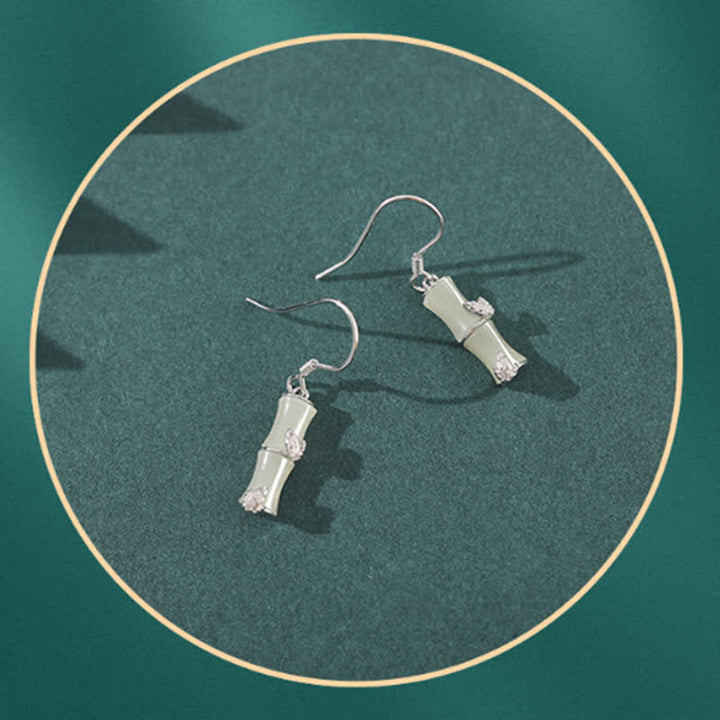 Boucles d'oreilles pendantes porte-bonheur en argent sterling 925 avec jade chrysobéryl œil de chat agate rouge bambou - image 9