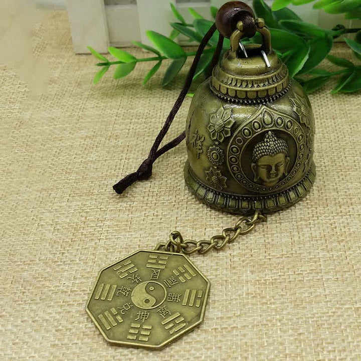 Buddha Stones Feng Shui Bouddha Koi Poisson Dragon Éléphant Carillon à Vent Cloche Chance Décoration Murale à Suspendre - Bouddha et Bagua - image 11