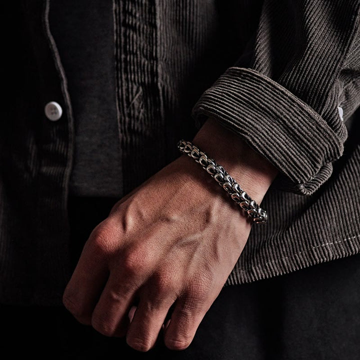 Bracelet de force et de succès à motif d'écailles de dragon rétro Buddha Stones