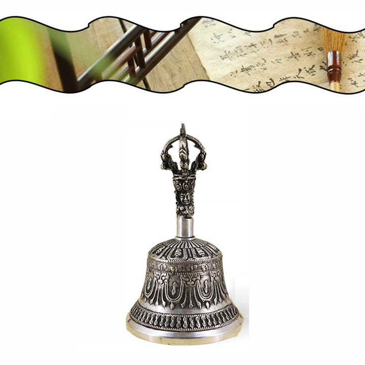Ensemble de décoration en cuivre avec cloche de méditation tibétaine et vajra dorje Buddha Stones - image 26