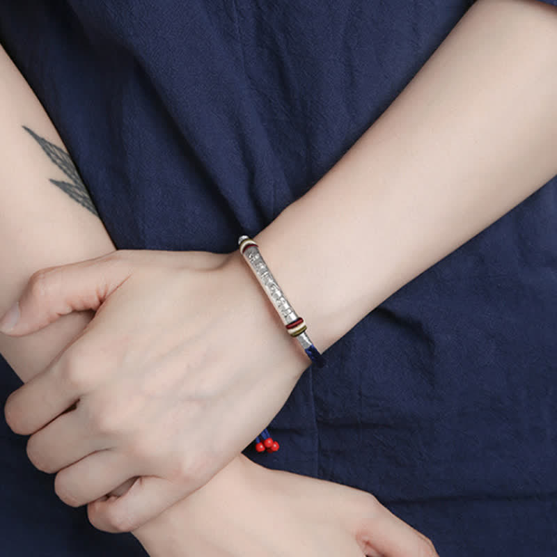 Bracelet en argent sterling 999 avec Buddha Stones Om Mani Padme Hum et force de protection - image 16