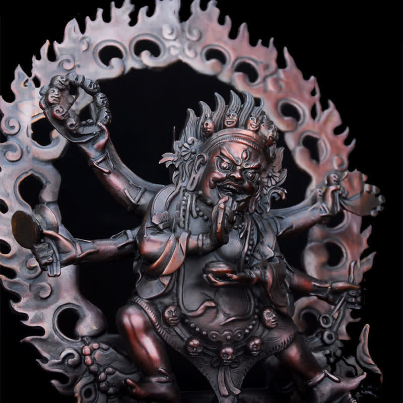 Statue de Bouddha en cuivre de la compassion de Mahakala du Tibet