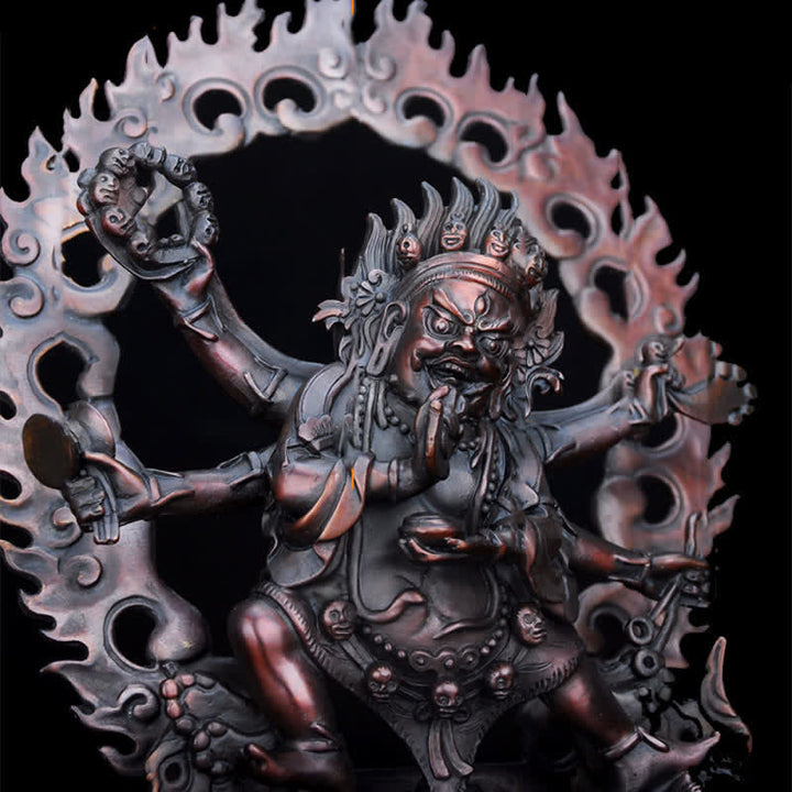 Statue de Bouddha en cuivre de la compassion de Mahakala du Tibet