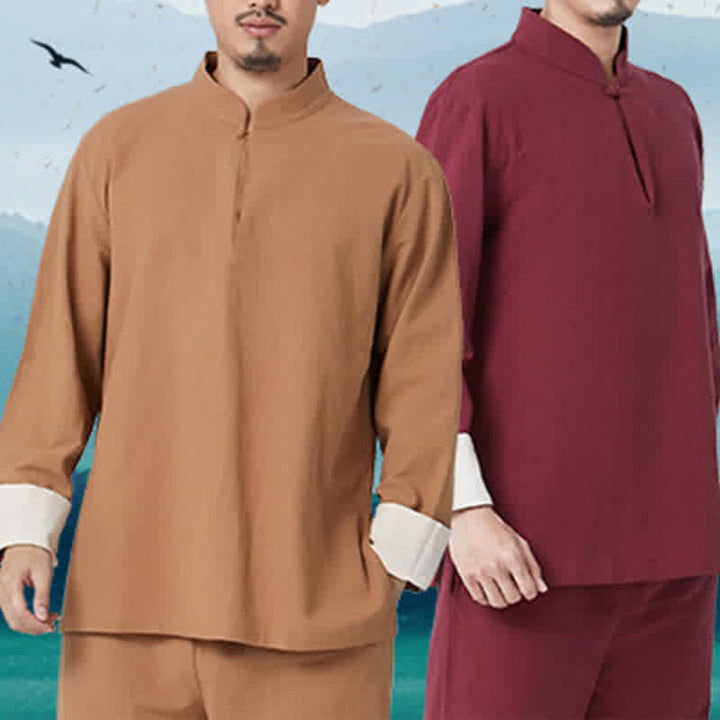 Ensemble de vêtements en coton et lin pour homme Buddha Stones, méditation spirituelle, zen, yoga, prière - image 2