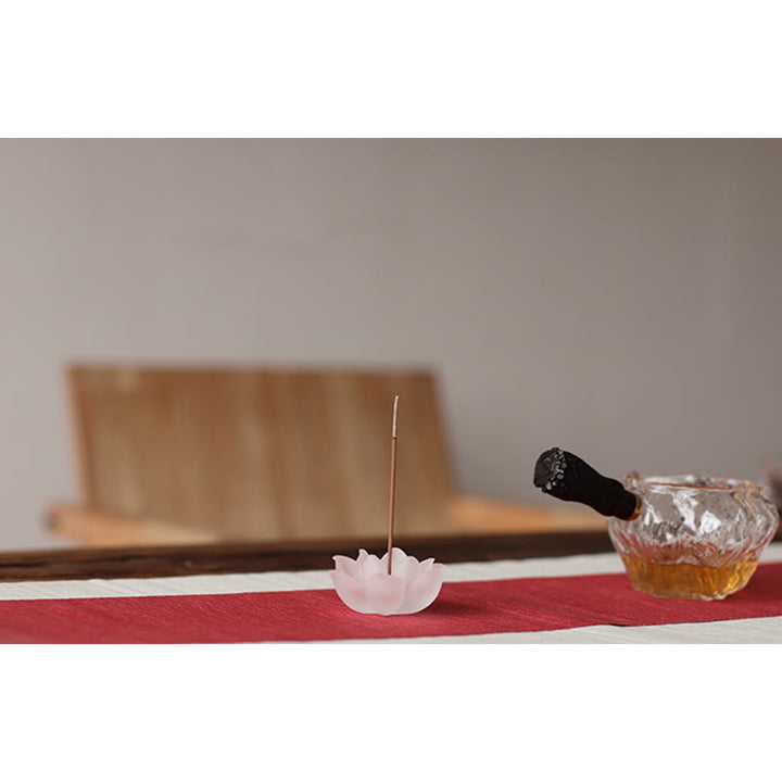 Brûle-encens en forme de bâton de méditation et de guérison en cristal Lotus Liuli de Buddha Stones - image 26