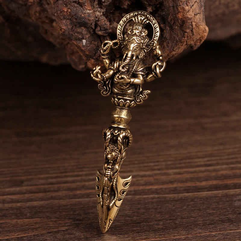 Collier pendentif tibétain Ganesh Ganpati éléphant dieu de la richesse Dorje Vajra pouvoir spirituel - image 9