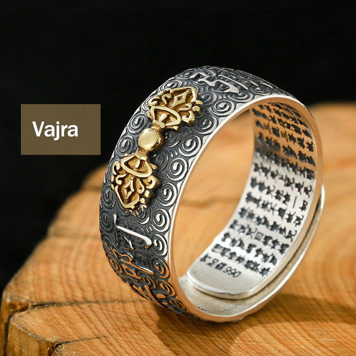 Bague ajustable Buddha Stones du zodiaque chinois Natal Bouddha Richesse Chance