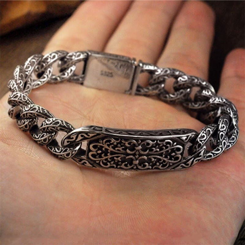 Bracelet de guérison gravé à motifs vintage Buddha Stones
