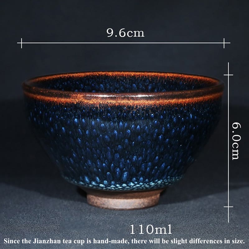Tasse à thé en céramique chinoise Jianzhan faite à la main en Buddha Stones avec tache de Francolinus bleu