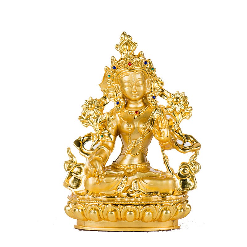 Statue de protection de l'espoir Bodhisattva Tara blanche plaquée or Décoration - SYMBOLE DE TARA, BODHISATTVA (Espoir ♥ Protection) - image 0