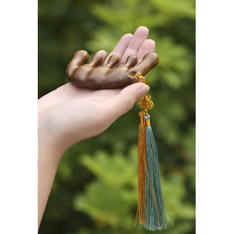 Peigne de massage simple et apaisant en bois de santal vert - image 5