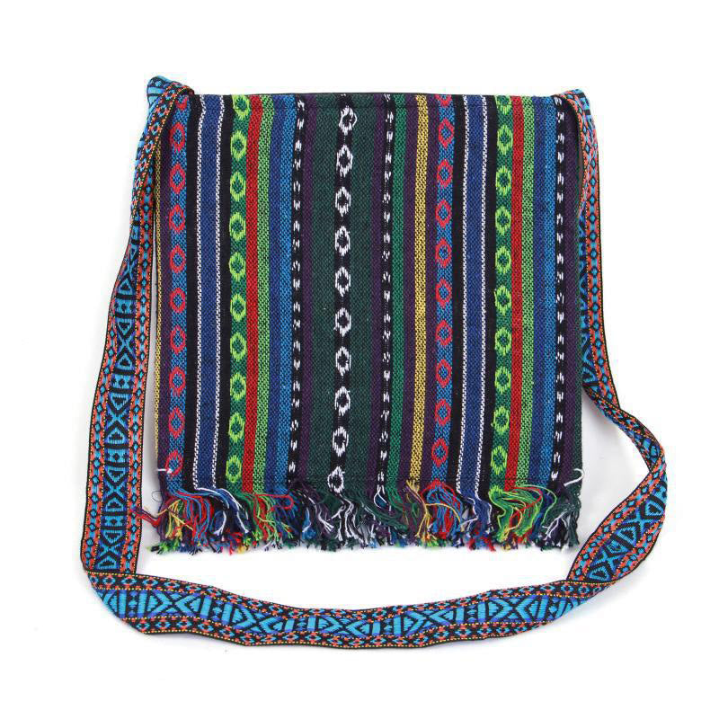 Sac à bandoulière en toile de camélia brodé à la main tibétain