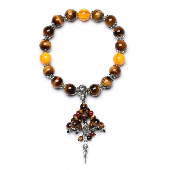 Bracelet de guérison en pierre d'agate rouge œil de tigre naturel, veine de dragon, Vajra Dorje, décoration de voiture