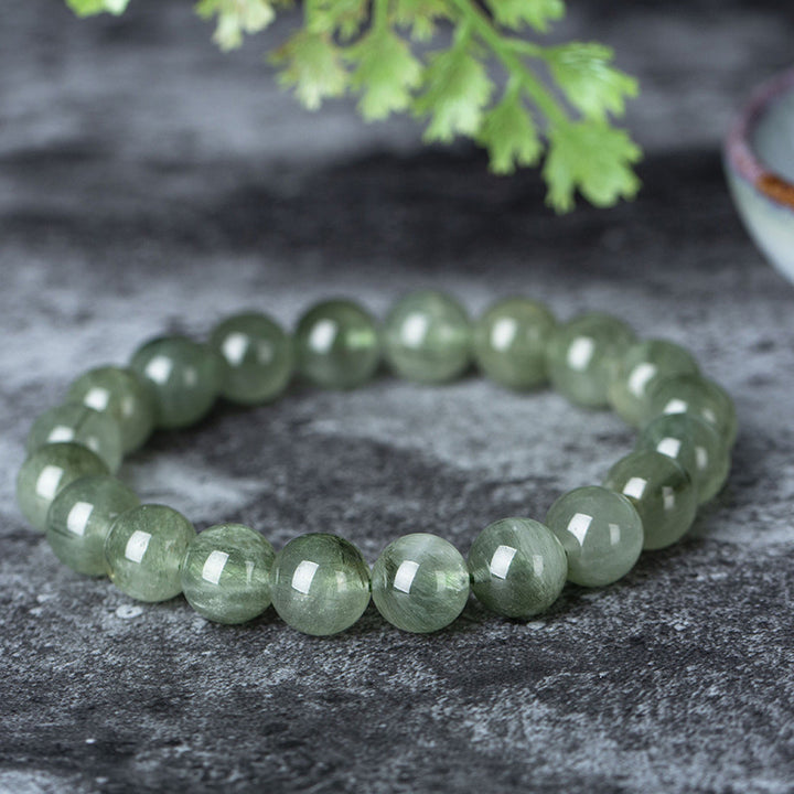 Bracelet de bénédiction et de richesse en cristal vert naturel Buddha Stones
